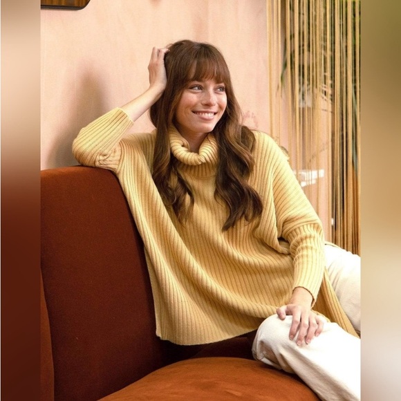 Mersea Sweaters - MERSEA New Yorker Ribbed Cowl Sweater Golden